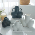 Modern simple style home accessories vase body face shape ceramic flower vase home modern room decor form chaozhou ceramic vase
